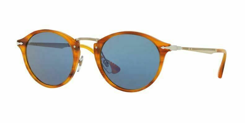 Persol 0PO3166S 960/56 Striped Brown/Light Blue Sunglasses