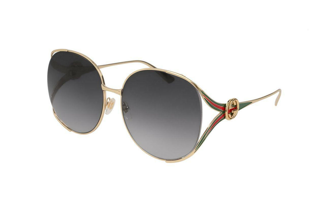 Gucci GG 0225 S 001 Oversize oval shape Gold Sunglasses