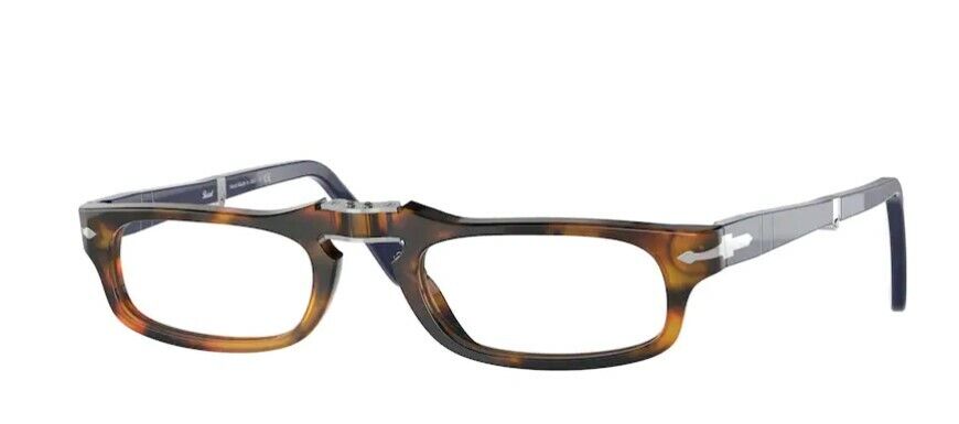 Persol 0PO2886V 1134 Havana/ Navy Blue-Silver Rectangle Men's Eyeglasses
