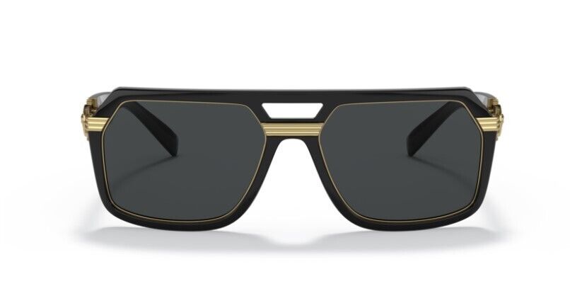 Versace 0VE4399 GB1/87 Black/Dark Grey Wide Rectangle Men's Sunglasses