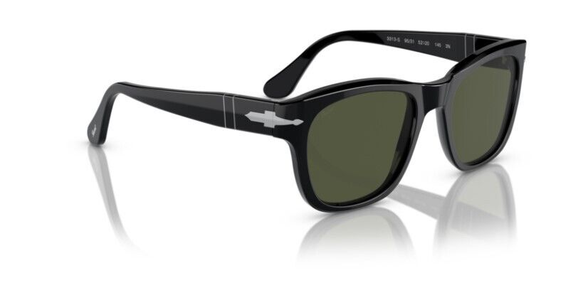 Persol 0PO3313S 95/31 Black/Green Square Unisex Sunglasses