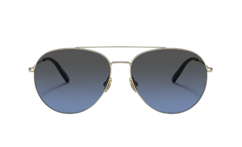 Oliver Peoples 0OV 1286S AIRDALE Soft Gold/Azure Polarized Sunglasses