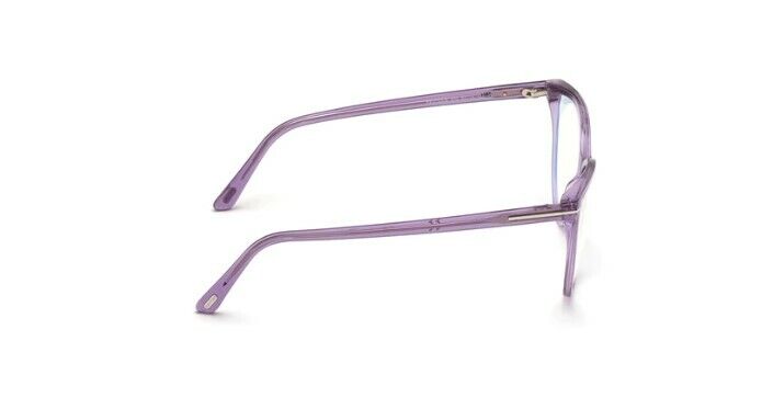 Tom Ford FT5743B 078 Shiny Transparent Lilac Blue Block Women's Eyeglasses