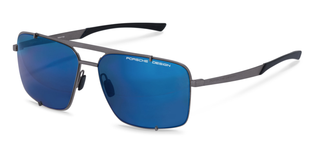 Porsche Design P 8919 D Gunmetal/Black Dark Blue Mirrored Sunglasses