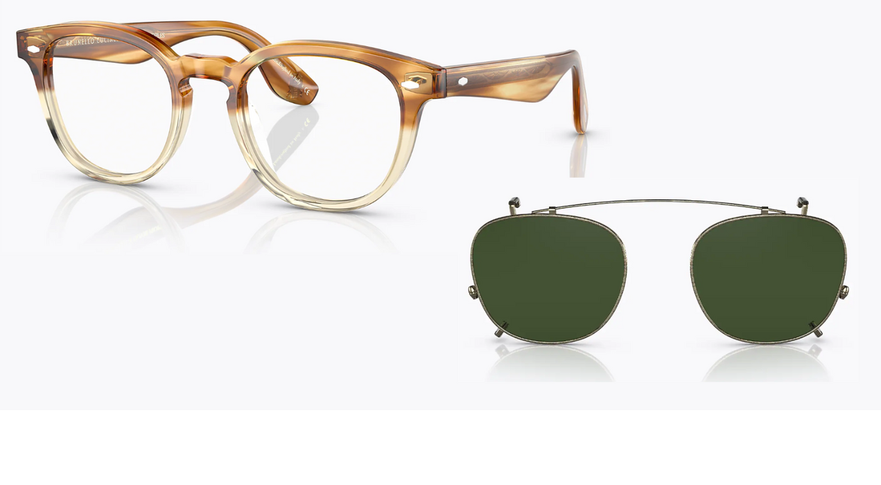 Oliver Peoples 0OV5485M Jep 167471 Honey Vsb/Green Eyeglasses with Clip-on