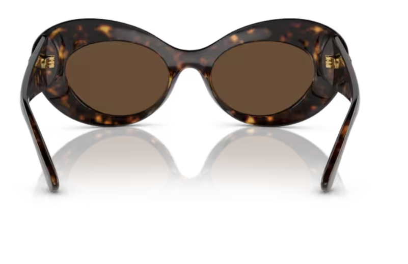 Versace 0VE4456 108/73 Havana/Dark Brown Oval Women's Sunglasses