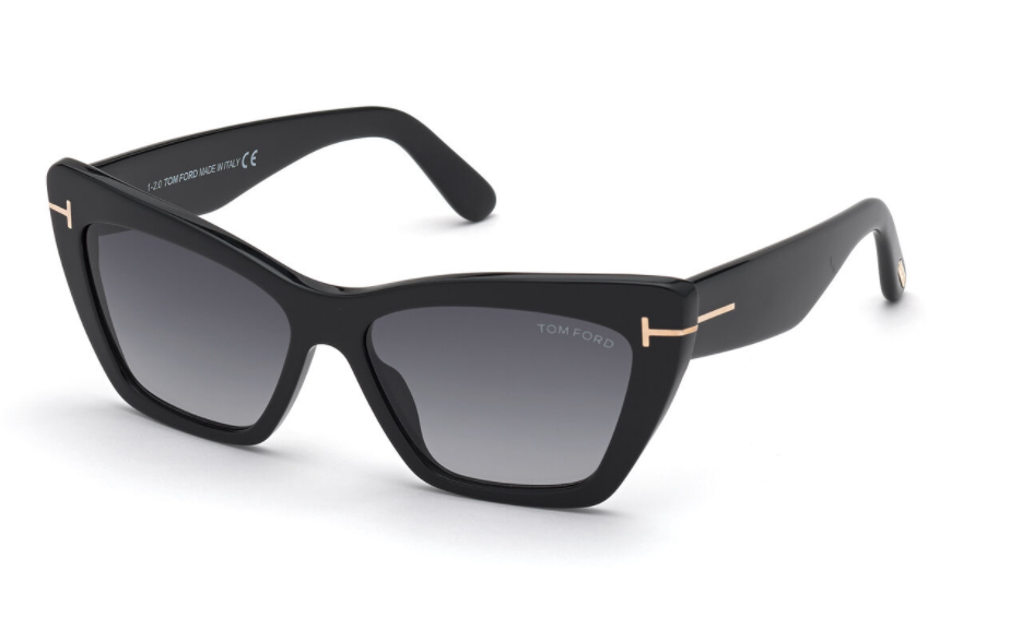 Tom Ford FT 0871 Wyatt 01B Shiny Black/Gradient Smoke Women's Sunglasses