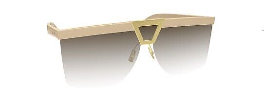 Saint Laurent SL 537 Palace 002 Ivory/Brown Oversized Mask Women's Sunglasses