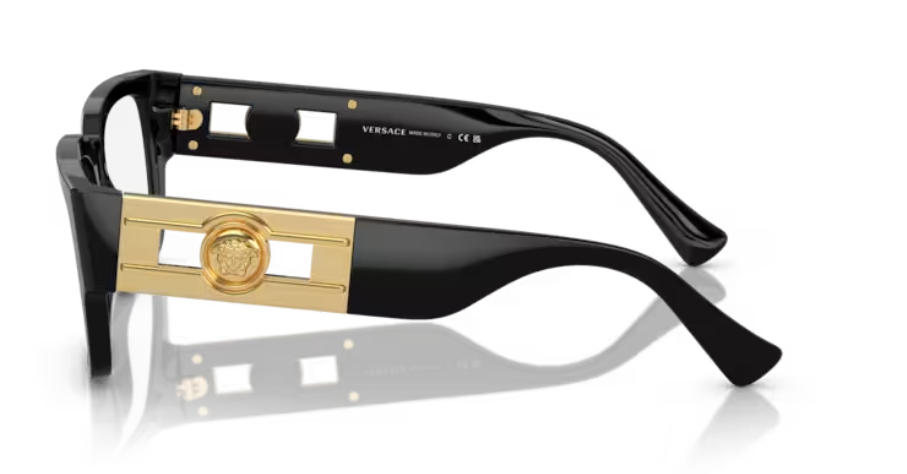 Versace 0VE3350 GB1 Black/Gold 55mm Square Women's Eyeglasses