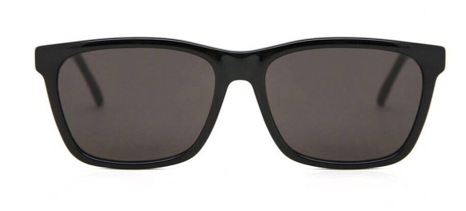 Saint Laurent SL318/F 001 Black/Black Square Men's Sunglasses