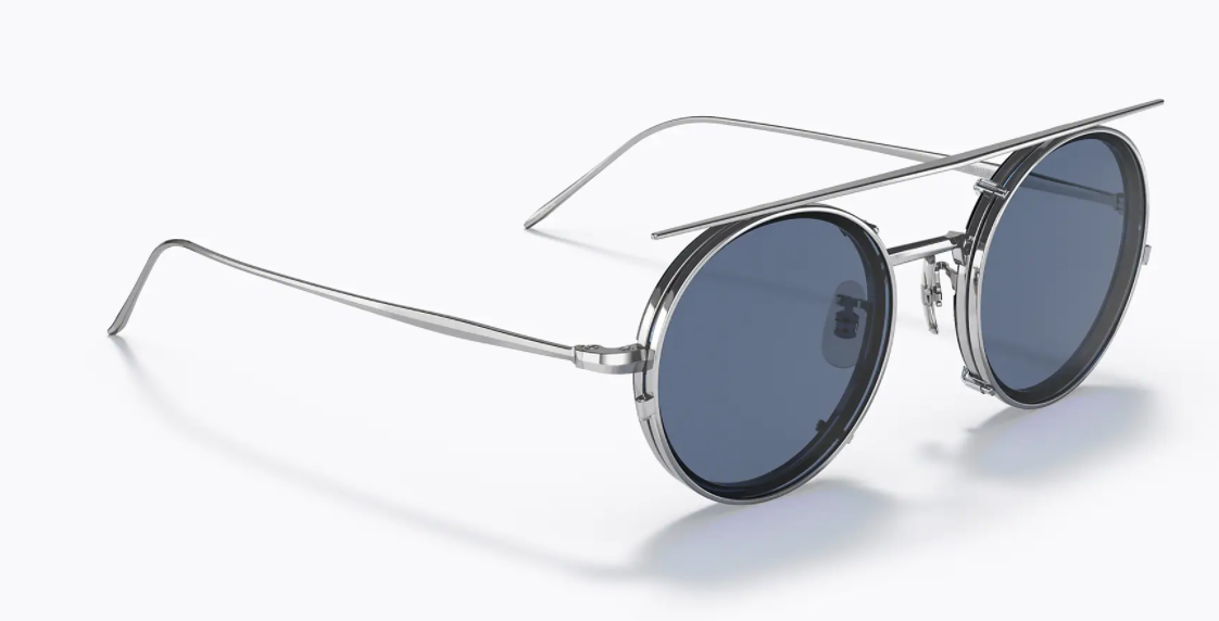 Oliver Peoples 0OV1292T G. PONT 5315 Brushed Chrome Eyeglasses With Clip-On
