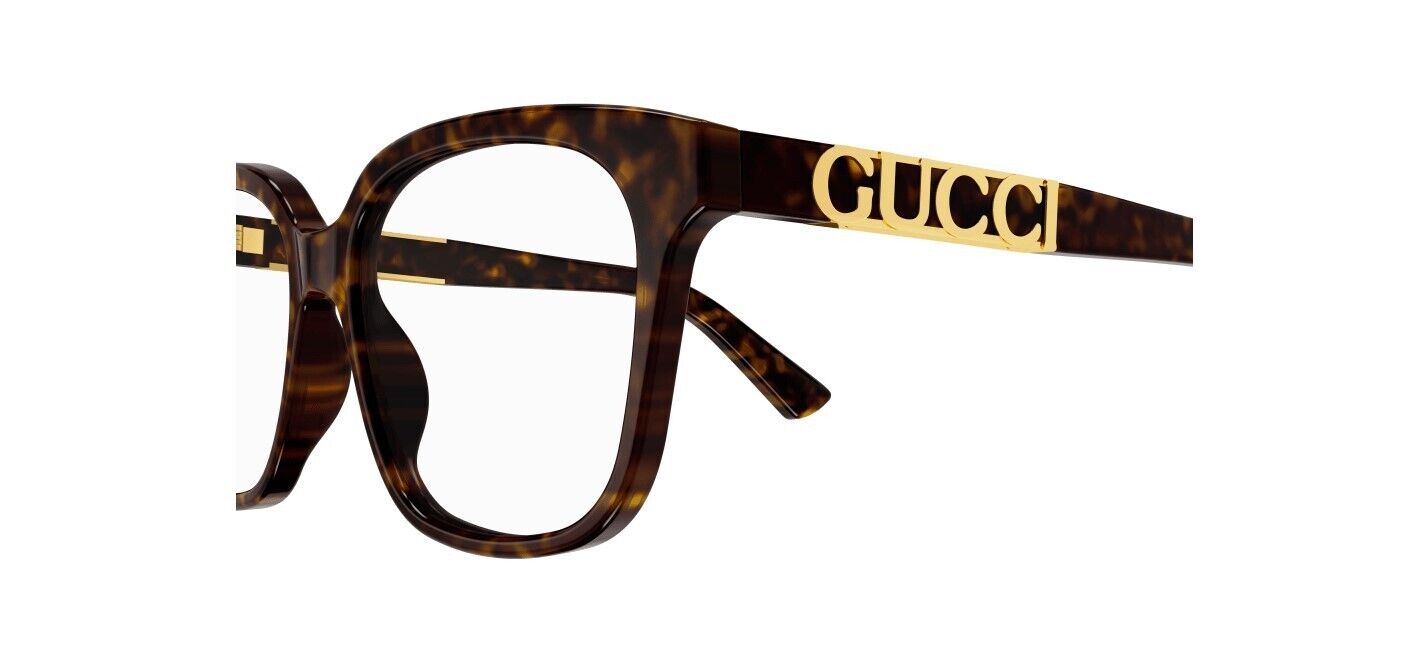 Gucci GG1192O 005 Havana with Gucci Bold Logo Soft Square Women's Eyeglasses