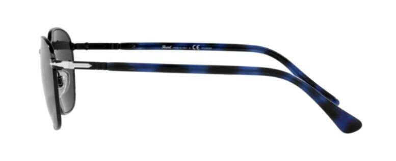 Persol 0PO2476S 107848 Black/ Stripe Blue/Grey Polarize Square Unisex Sunglasses