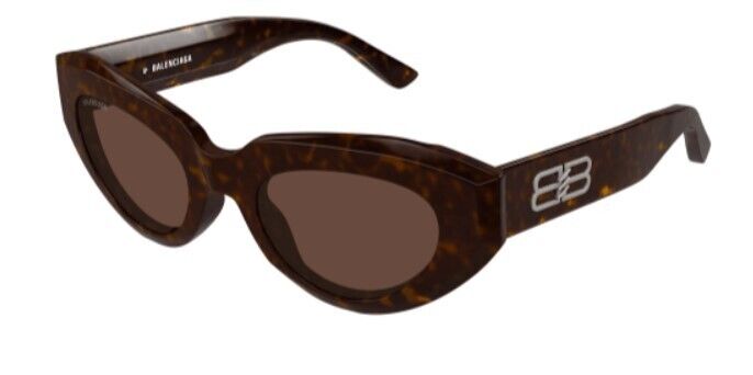 Balenciaga BB0236S-002 Havana/Brown Cat-Eye Women's Sunglasses