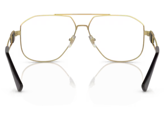 Versace 0VE1287 1443 - Black/gold Rectangular  Men's 59 mm Eyeglasses