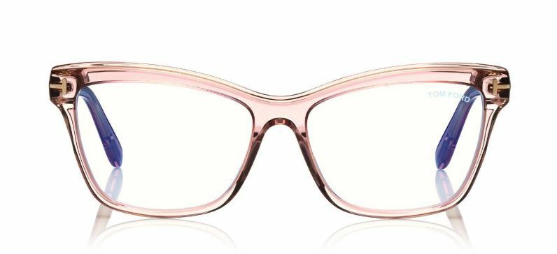 Tom Ford FT 5619-B 072 Transparent Lilac Pink/Blue Block Eyeglasses