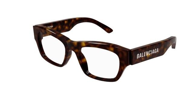Balenciaga BB0264O 002 Havana Rectangular Unisex Eyeglasses