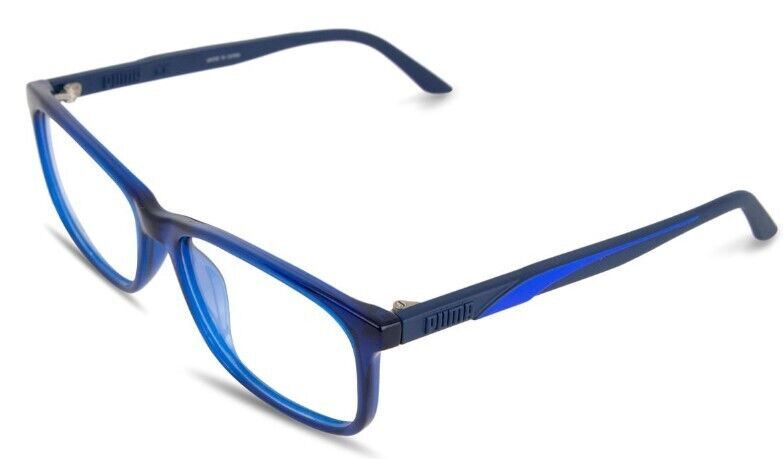 Puma PU0333O 003 Blue-Blue Rectangular Full-Rim Unisex Eyeglasses