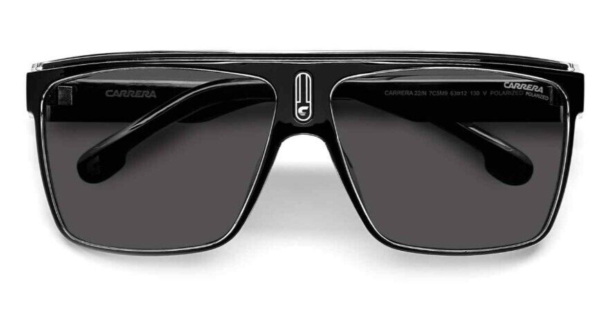 Carrera 22/N 07C5/M9 Black Crystal/Gray Polarized Rectangle Men's Sunglasses