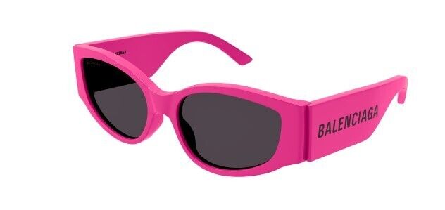 Balenciaga BB0258S 004 Fuchsia/Grey Oval Women's Sunglasses