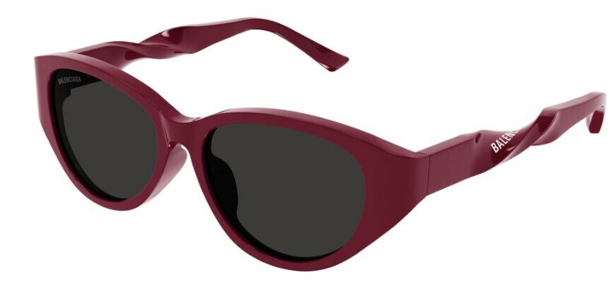 Balenciaga BB0209SA 003 Burgundy/Grey Full-Rim Oval Women's Sunglasses