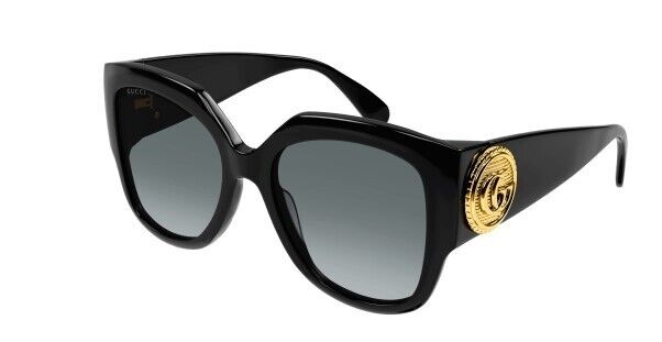 Gucci GG 1407S 001 Black/Grey Soft Square Women's Sunglasses