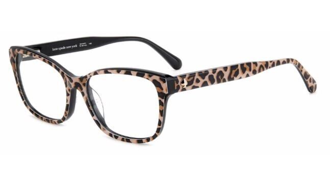 Kate Spade Crishell 0FP3 Black Leopard Rectangular Women's Eyeglasses