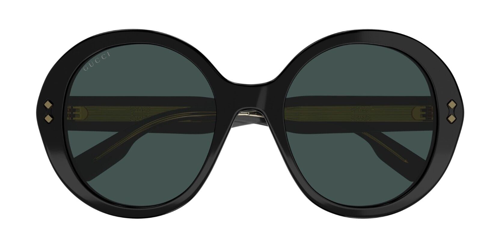 Gucci GG1081S 001 Black/Grey Round Women's Sunglasses