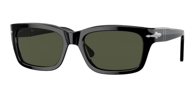 Persol 0PO3301S 95/31 Black/Green Rectangle Men's Sunglasses