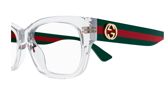 Gucci GG0278O-016 Crystal Green Rectangle Women's Eyeglasses