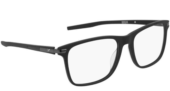 Puma PU0258O 001 Black-Black Square Full-Rim Unisex  Eyeglasses