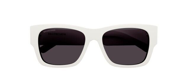 Balenciaga BB0262SA 003 White/Grey Square Unisex Sunglasses