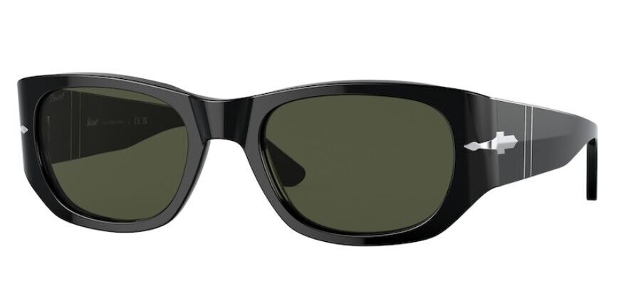 Persol 0PO3307S 95/31 Black/Green Unisex Sunglasses