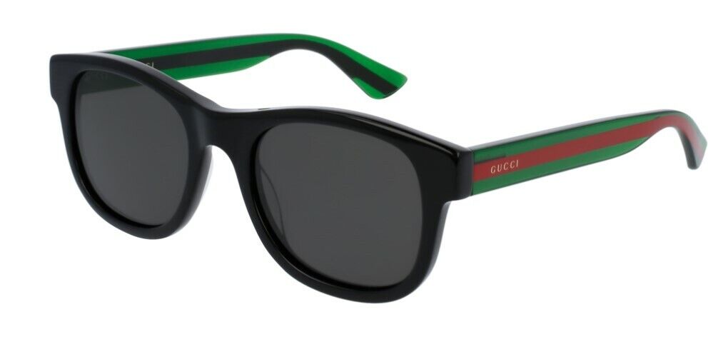 Gucci GG0003SN 006 Black Green/Gray Round Unisex Sunglasses
