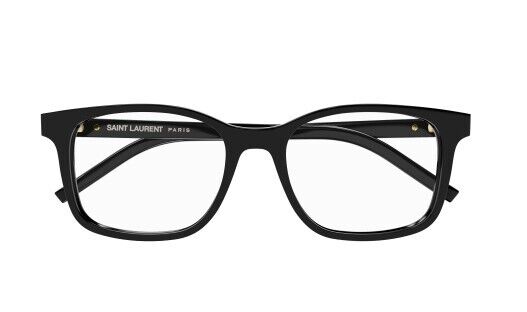Saint Laurent SL M120 001 Black/Transparent Square Women's Eyeglasses