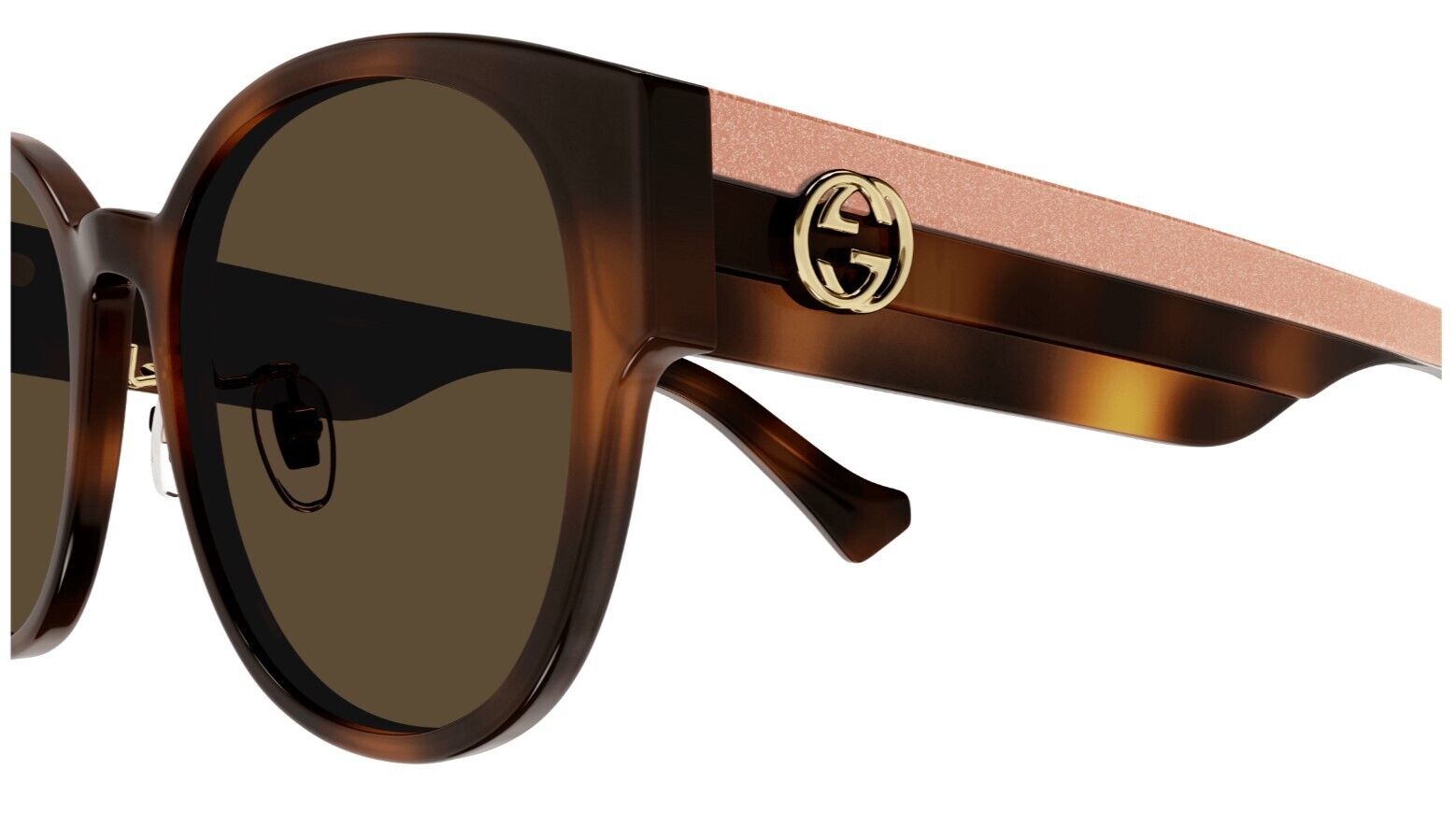 Gucci GG1304SK 003 Havana/Brown Oval Women's Sunglasses