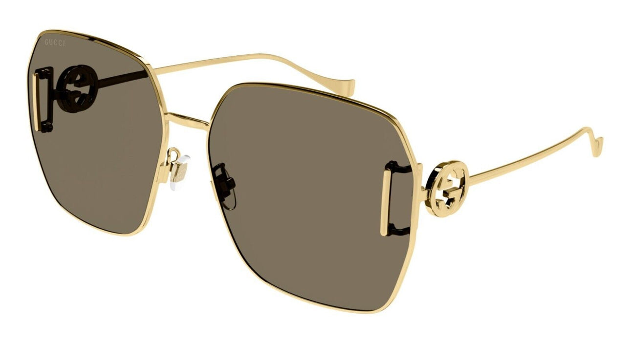 Gucci GG1207SA 005 Gold/Brown Oversize Square Women's Sunglasses