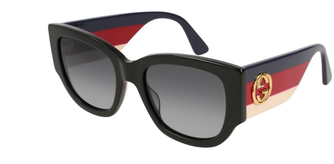 Gucci GG0276S 001 Black Multicolor/Grey Gradient Rectangular Women's Sunglasses