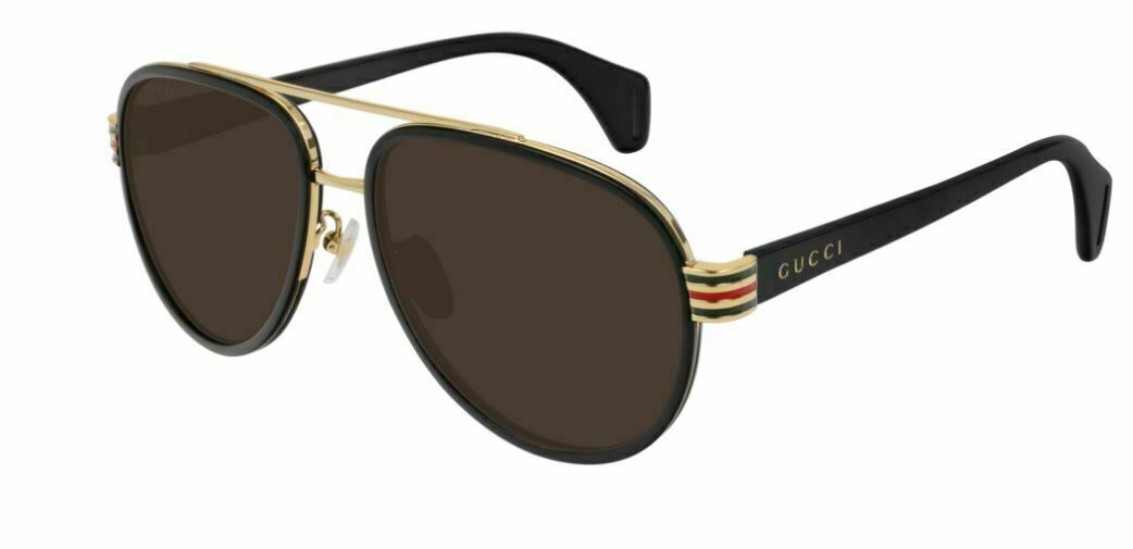 Gucci GG 0447 S 003 Black/Gold Sunglasses