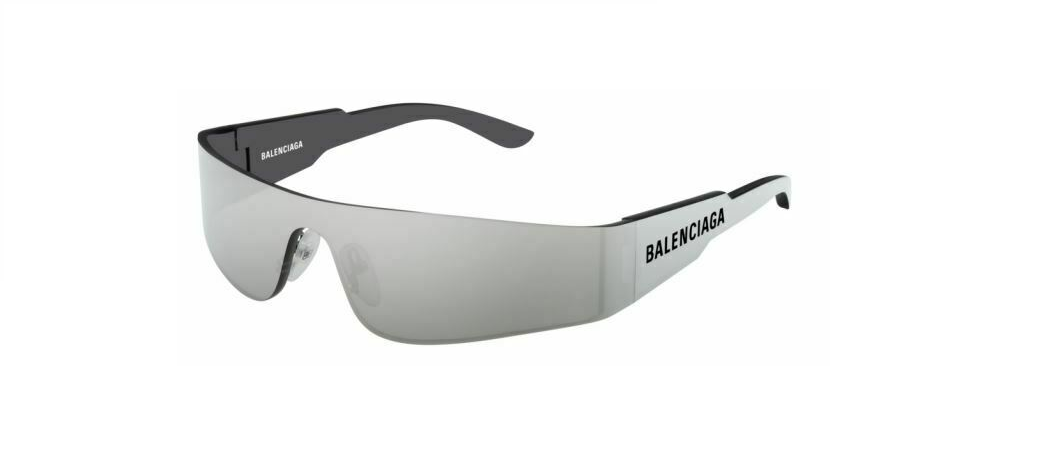 Balenciaga BB 0041S 002 Silver/Silver Mirrored Unisex Metal Sunglasses