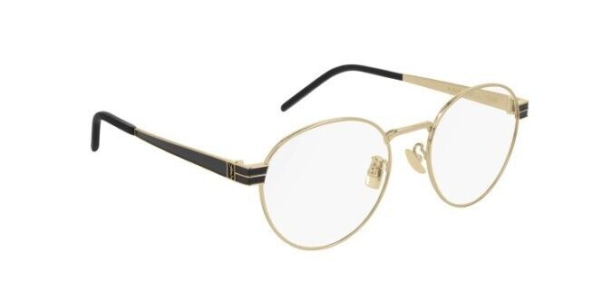 Saint Laurent SL M 63 003 Gold Round Unisex Eyeglasses