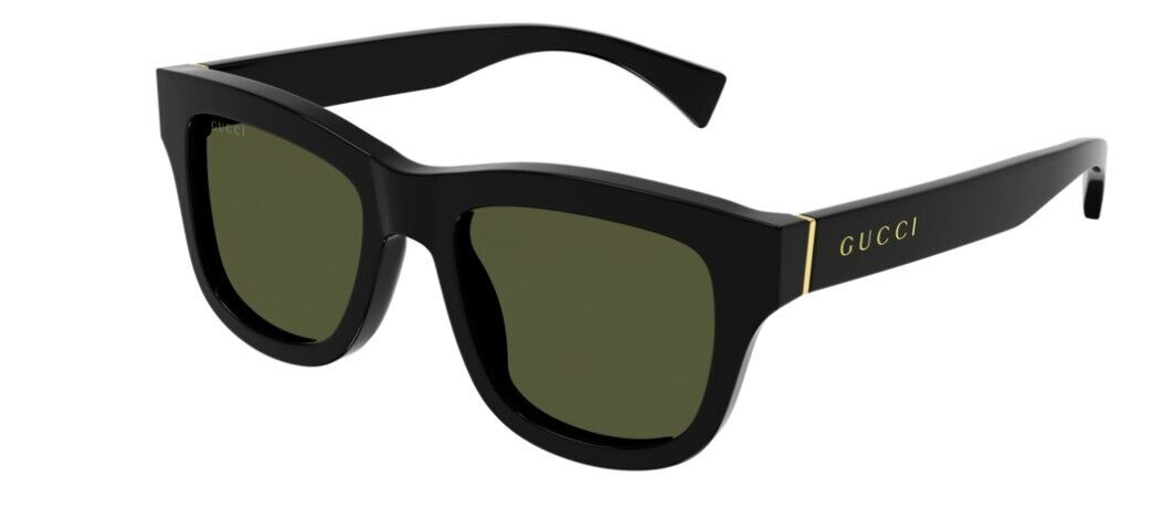 Gucci GG1135S 001 Black/Green Square men's Sunglasses