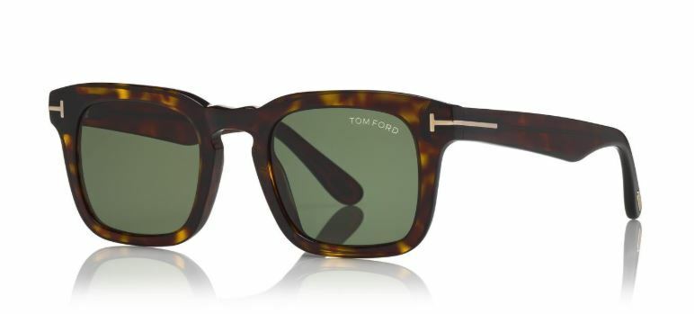 Tom Ford FT 0751 Dax 52N Dark Havana/Green Square Men's Sunglasses