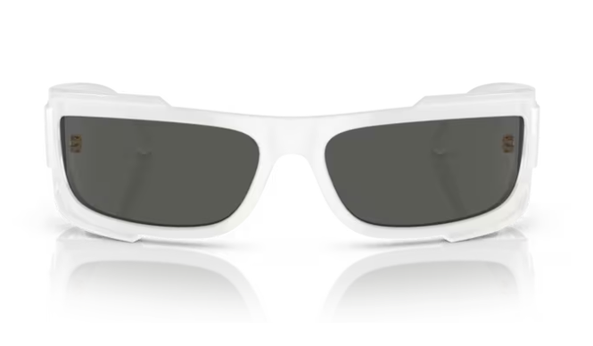 Versace VE4446  314/87 White /Dark grey Rectangular Men's Sunglasses