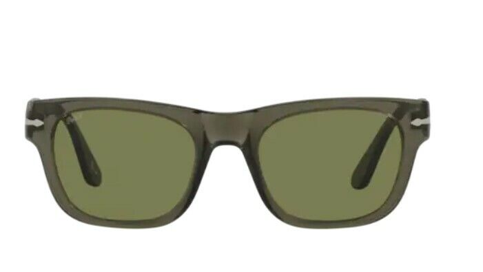 Persol 0PO3269S 11034E Opal Smoke/ Light Green Rectangle Unisex Sunglasses