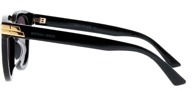 Bottega Veneta BV1104SA 001 Black/Grey Round Women's Sunglasses