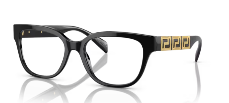 Versace 0VE3338 GB1 Black Soft Square Eye Women's Eyeglasses