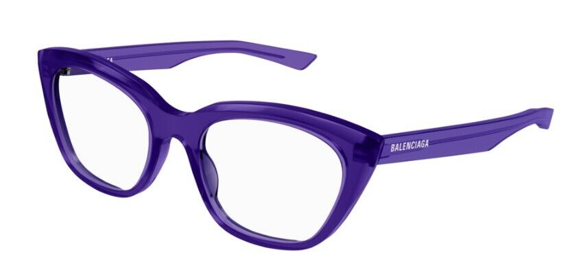 Balenciaga BB0219O 004 Violet Full-Rim Oval Women's Eyeglasses