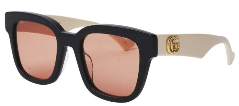Gucci GG 0998S 002 Black White/Orange Full Rim Square Women Sunglasses