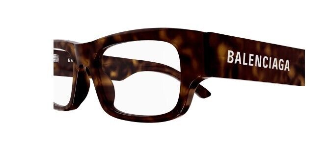 Balenciaga BB0265O 002 Havana Rectangular Men's Eyeglasses